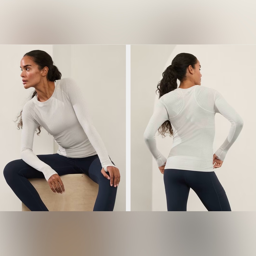 NWOT - Athleta Momentum sparkle seamless top long sleeve size medium.